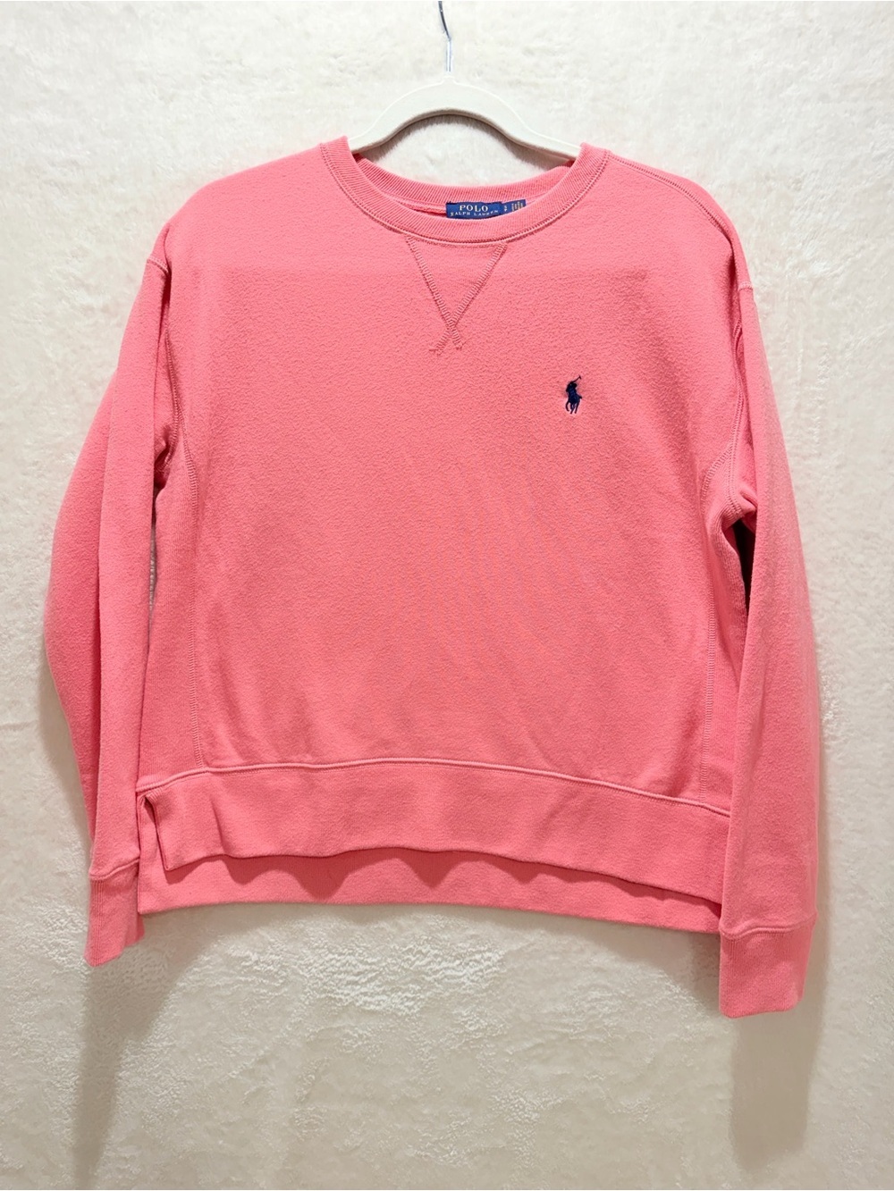 Polo Ralph Lauren Pink French Terry Sweatshirt Pony Logo Hi Low Hem SP (CKB074) - Picture 12 of 16